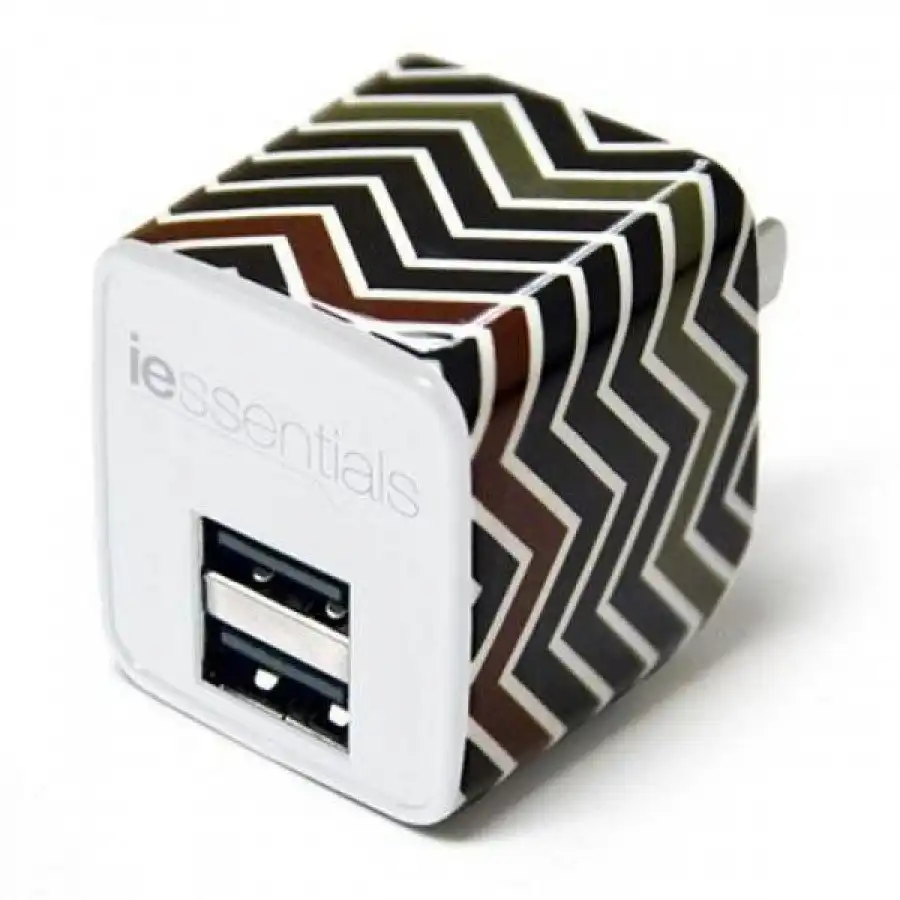 iEssentials Dual USB 2.4A 10W Wall Charger - Chevron