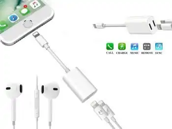 Dual Lightning Adapter for iPhone 2 in 1 Lightning Adapter Splitter, Audio + Charge White - Image 2