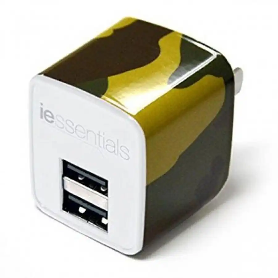 iEssentials Dual USB 2.4A 10W Wall Charger - Camouflage