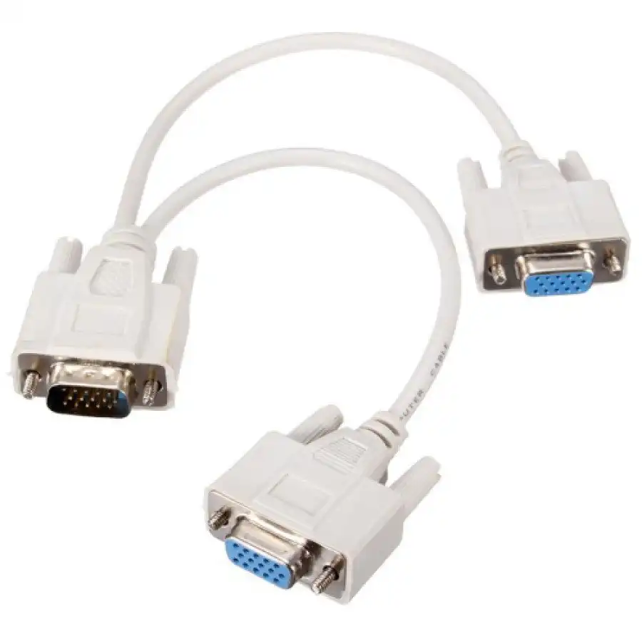VGA Splitter Cable Adapter, 1 Male in to 2 Female out
