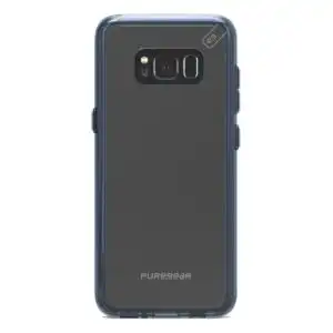 Puregear - Slim Shell Pro Case Clear/Blue for Samsung Galaxy S8