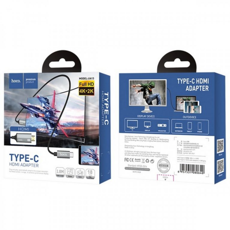 hoco Cable Type-C to HDMI Adapter Cable 4K UA13