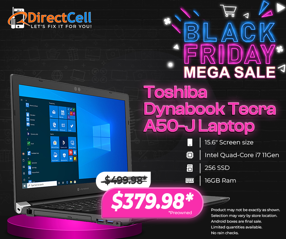 Black Friday 2025 Toshiba Dynabook Tecra A50-J Laptop