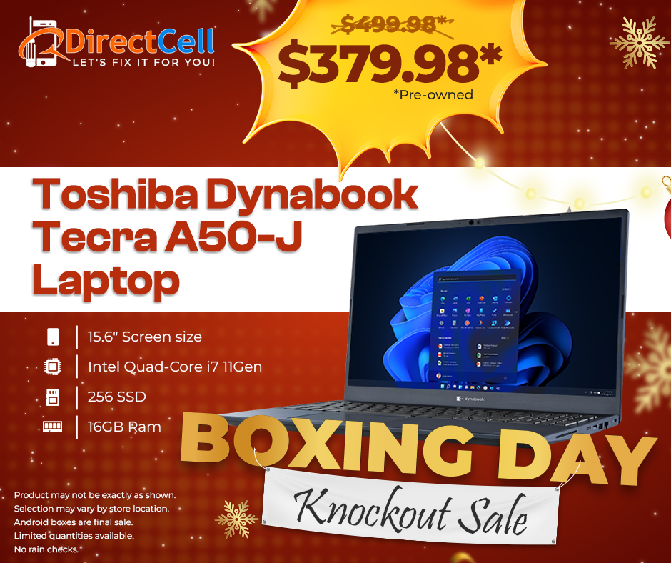 Boxing Day Sale Toshiba Dynabook Tecra A50-J Laptop