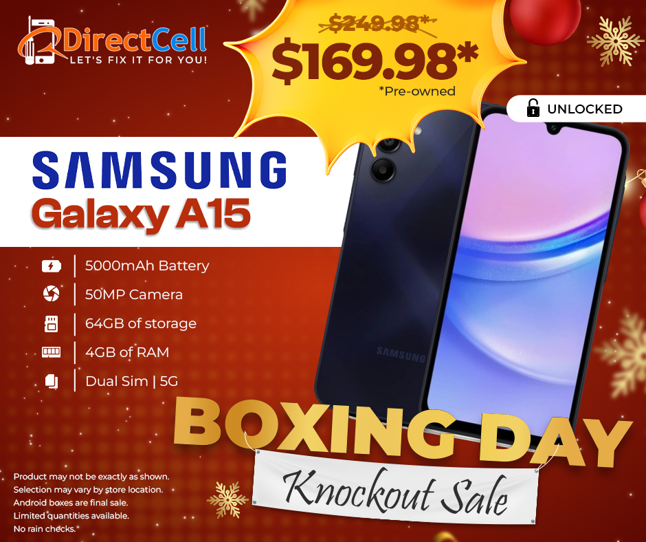 Samsung Galaxy A15 Phone Boxing Day Sale